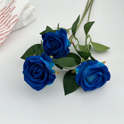 Elegant Single Velvet Faux Rose - Perfect for Valentine's Day, Wedding Decorations, and Hotel Accents - Luxurious and Realistic Floral Arrangement