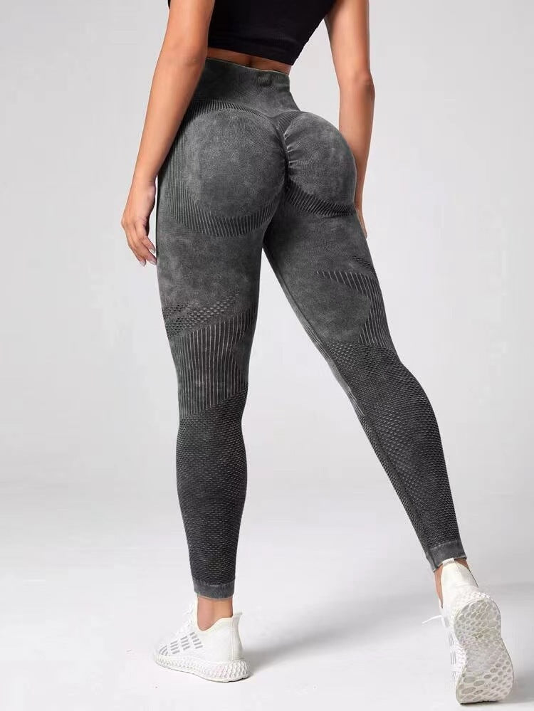 High Waisted Seamless Butt Lifting Yoga Pants Sand Washed Soft Finish Leggings for Comfort and Style