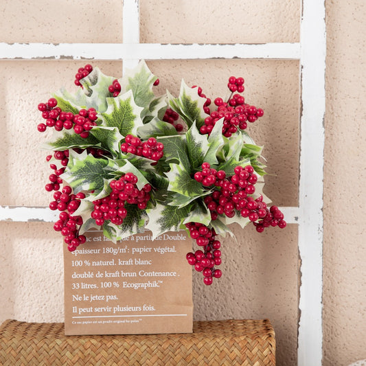 Artificial Christmas Berry Pod Branches - Stunning Faux Floral Decoration for Weddings and Home Décor - GF15968