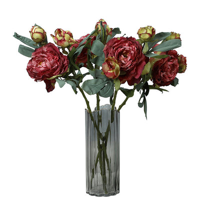 Luxury 28-Layer Baked Edge Peony Flowers - Stunning Faux Floral Home Decor for Living Room and Wedding Celebrations