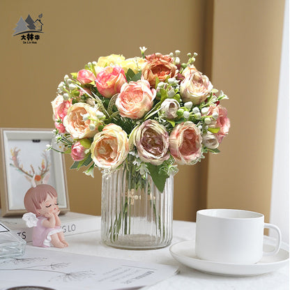 Stunning Nordic-Inspired Faux Peony and Rose Bouquet - Perfect for Weddings, Home Décor, and Special Celebrations