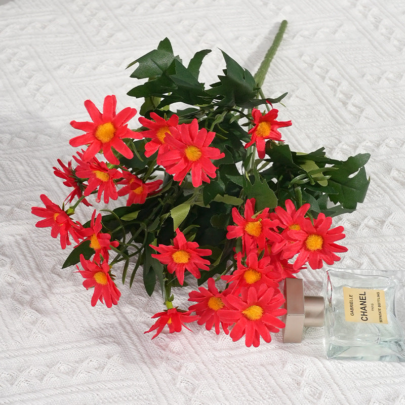 Charming Faux Daisy Flower Arrangement - Fresh and Lively Dutch and Persian Daisies for Home Decor, Weddings, and Photography Props