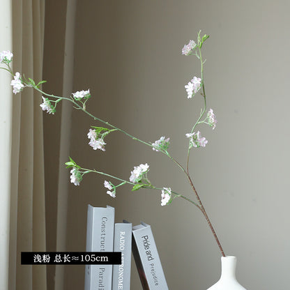 Artificial Snow Willow Branch Flower Bundle - Stunning Silk Cherry Blossom Arrangement for Living Room, Dining Table, and Outdoor Decor