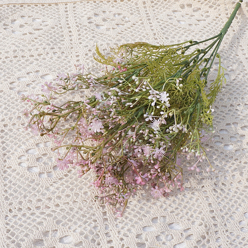 Realistic Baby's Breath Flowers - 5 Branch Starry Stems for Home Decor, Photography, and Wedding Bouquets – Perfect Faux Floral Arrangement