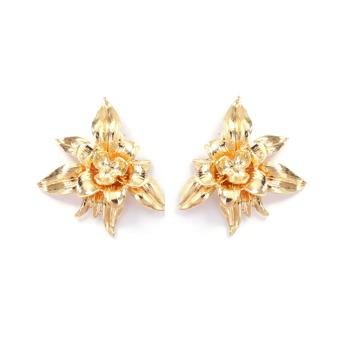 Chic Oversized 3D Floral Earrings - Versatile Statement Jewelry for Women, Perfect for Work and Everyday Elegance