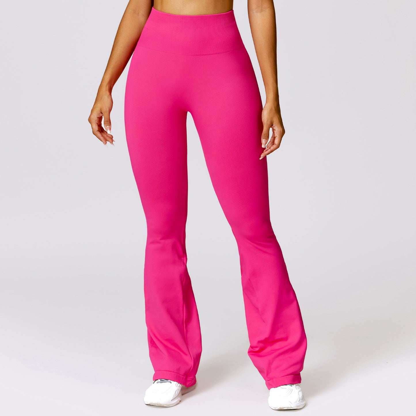 High Waisted Seamless Leggings with Flared Yoga Design Butt Lifting Abdomen Control and Comfortable Casual Sports Pants 7502