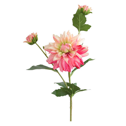 Stunning Faux Dahlia Flower - Perfect for Nordic Photography Props, Wedding Decorations, and Elegant Floral Arrangements | Single Stem with 3 Heads Artificial Dahlia for Home Décor and Events