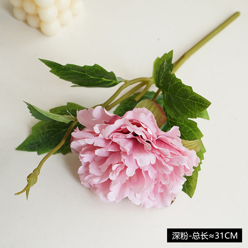 Luxury Simulation Silk Mini Peony Branch – Elegant Artificial Flowers for Scandinavian Home Décor, Hotels, Weddings, and Floral Arrangements