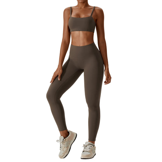 Breathable and Quick Dry Yoga Set for Women Flattering Slim Fit with Beautiful Back Design for Gym Running and Fitness Model 8260