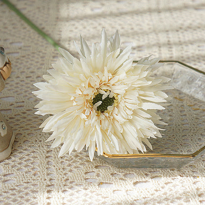 Realistic Faux Flowers - African Gerbera Daisies with Soft Fringe – Perfect for Home Decor, Weddings, and Photography Floral Arrangements