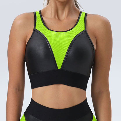 Compression Yoga Set Mesh Sports Bra and High Waisted Leggings for Comfort and Support in Your Fitness Routine