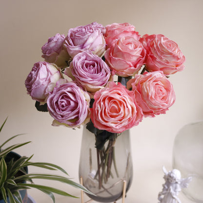 Lifelike Lychee Rose Faux Flowers for Living Room Decor - Elegant Artificial Floral Arrangements for Dining Tables and Home Styling - Lightweight, Luxurious Vases & Beautiful Dry Flower Bouquets