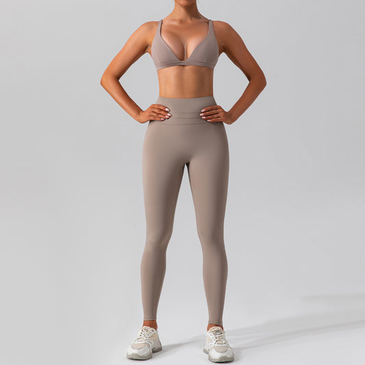 Quick Dry Yoga Outfit High Waisted Running Sports Bra and Tank Top Set for Comfort and Style in Your Workouts