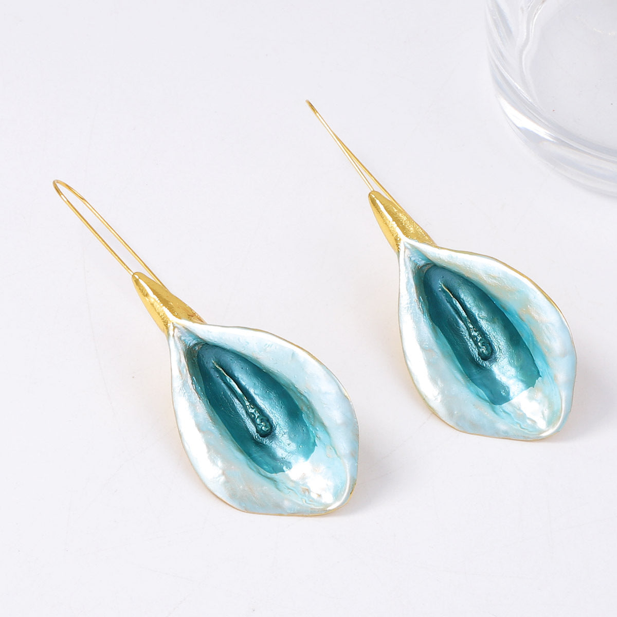 Stylish Long Alloy Drop Oil Floral Earrings - Unique and Creative Design for Effortless Elegance