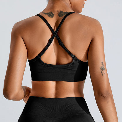 High Intensity Yoga Sports Bra Supportive Shock Absorbing Cross Back Design for Comfort Quick Drying Fitness Apparel for Running and Workout Sessions