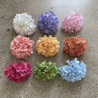 20cm Large Artificial Hydrangea Flower Head - 120 Vibrant Silk Blossoms Perfect for Weddings, Home Decor, and Photography Props