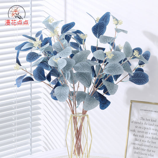 Vibrant Artificial Colorful Eucalyptus Leaves - Realistic Decorative Plant for Home, Living Room, and Dining Table Centerpiece