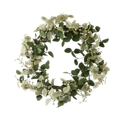 Elegant Floral Wreath with Lush Greenery - Realistic Artificial Rose Bouquet for Home Decor, Weddings, and Special Occasions - Perfectly Crafted Faux Flower Wall Arrangement (Model: MW61888)