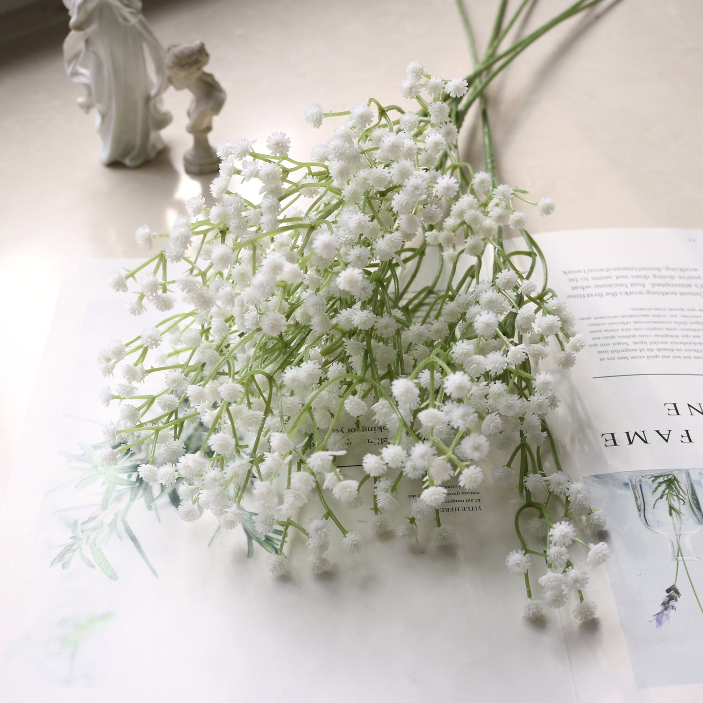 Realistic Baby's Breath Faux Flowers - Elegant Wedding and Home Décor Artificial Bouquet for Timeless Decoration