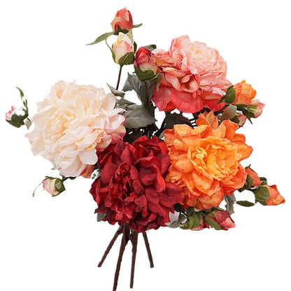 Elegant European-Style Artificial Peony Floral Bouquet for Dining Table Decor – Perfect for Weddings, Home Accents, and Photography Props