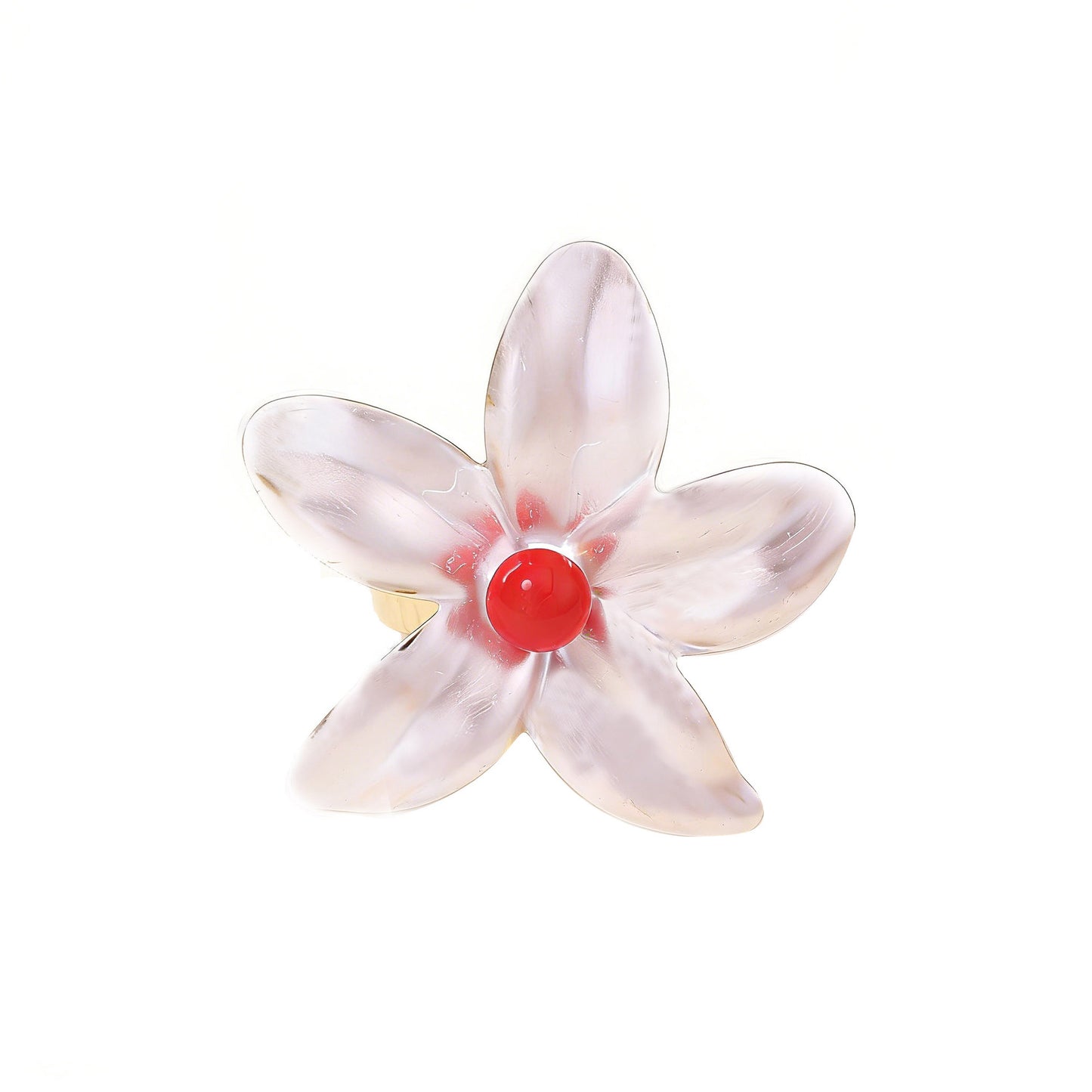 Chic and Fresh Exaggerated Floral Spray Paint Ring - Versatile Springtime Accessory for Women, Perfect for Commuting and Everyday Style