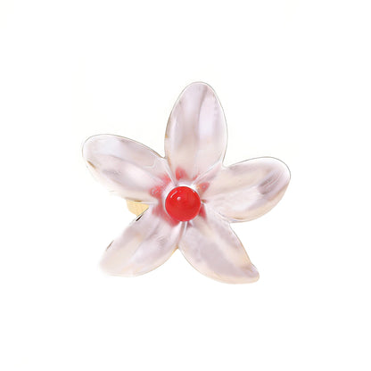 Chic and Fresh Exaggerated Floral Spray Paint Ring - Versatile Springtime Accessory for Women, Perfect for Commuting and Everyday Style