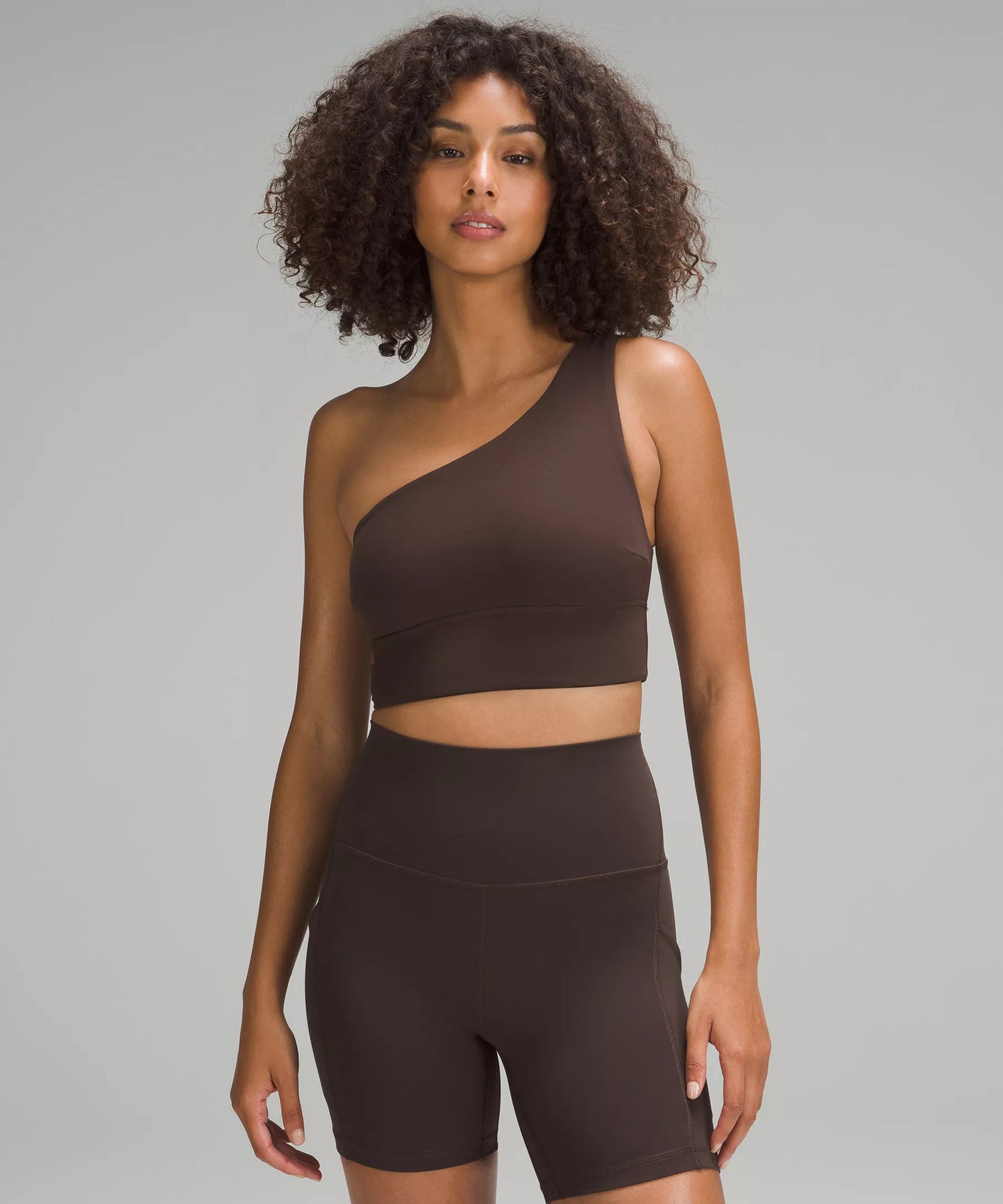 Seamless Women's One Shoulder Tank Top with Built In Sports Bra Shockproof Yoga Set with Butt Lifting High Waisted Shorts for Comfort and Style