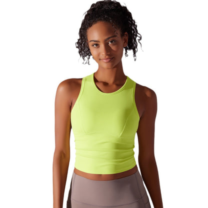 Seamless Sports Bra Yoga Top with Built in Cups Quick Dry Back Support for Running Training and Workout Sessions