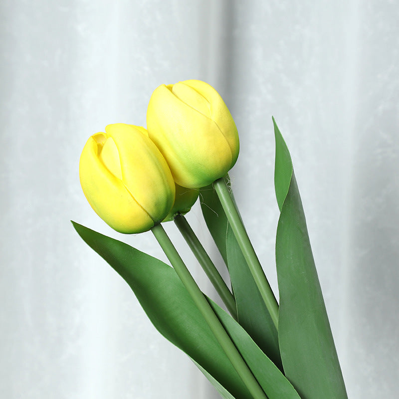 Set of 3 Realistic Fake Tulips | Hotel & Home Decor | Elegant Artificial Floral Arrangements for a Touch of Beauty