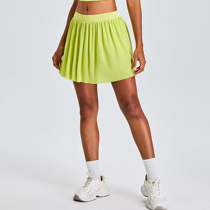 Women's Pleated A Line Tennis Skirt for Outdoor Fitness Yoga Workout Features Built In Shorts for Modesty and Comfort