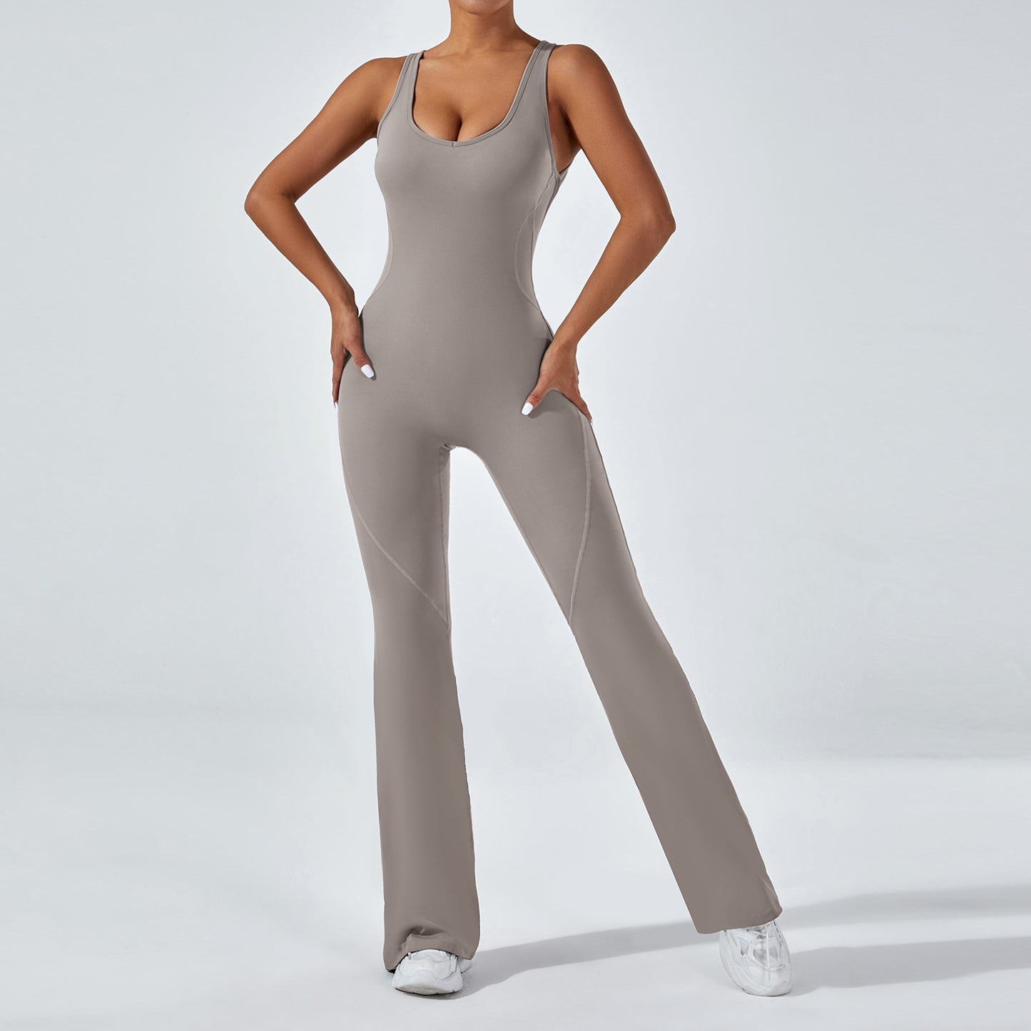 Backless Bodysuit with Butt Lifting Features High Waisted Flare Yoga Jumpsuit for Comfort and Support