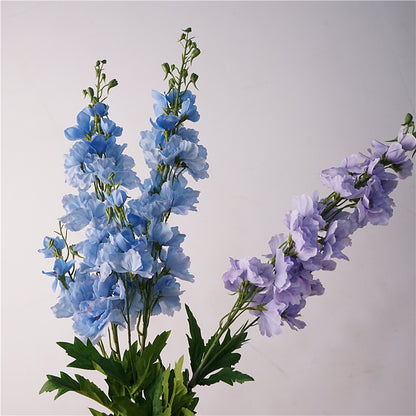 Luxurious Touch Moisture-Locking Delphinium Long-Stemmed Faux Flowers for Weddings, Home Decor, and Photography Props – Stunning Realistic Artificial Floral Arrangements