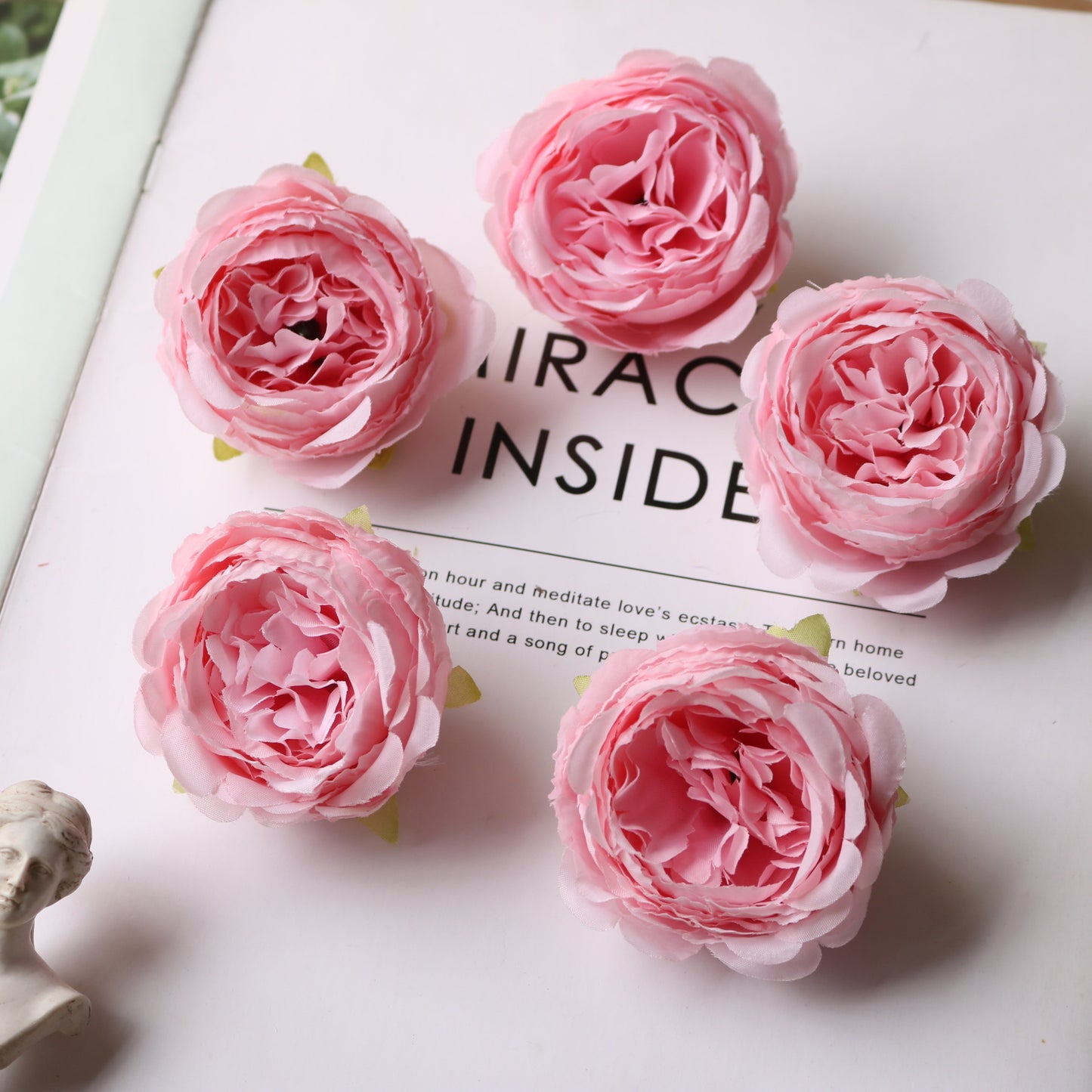 Beautifully Crafted Faux Rose Flower Headpieces - Deluxe Gift Box for Home Decor, Headwear and Crafting Projects