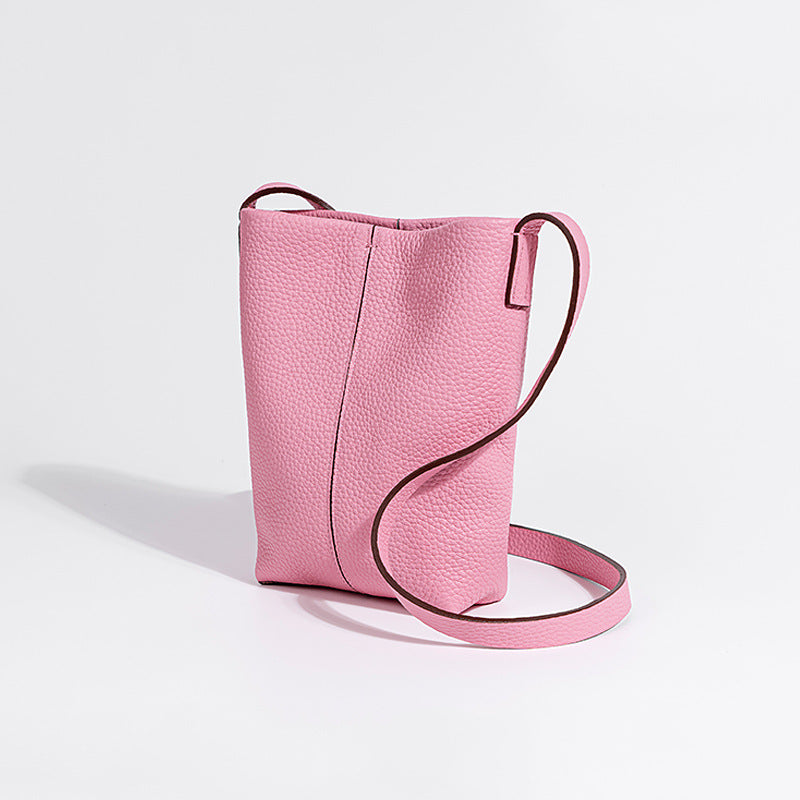 Minimalist Genuine Leather Crossbody Phone Bag for Women Compact Versatile and Mini Purse for Everyday Use