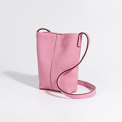 Minimalist Genuine Leather Crossbody Phone Bag for Women Compact Versatile and Mini Purse for Everyday Use