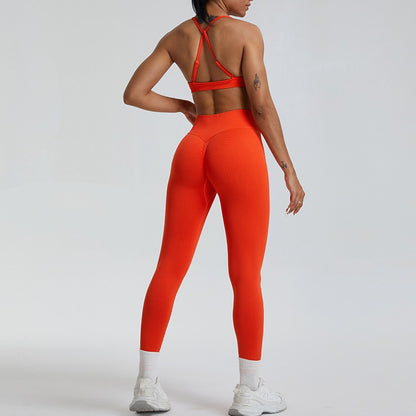 Women's Outdoor Breathable Yoga Outfit Set Peach Lift Buttocks Fitness Wear for Quick Dry Running and Active Sports Underwear