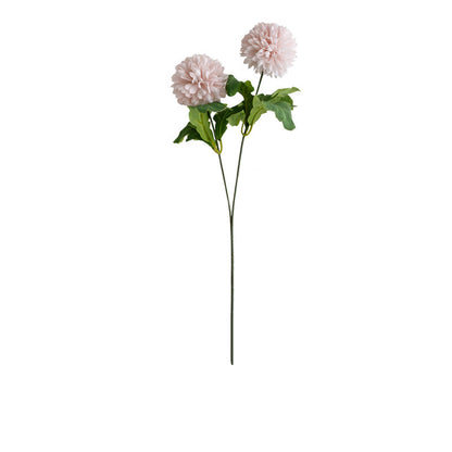 Realistic Faux Dandelion Hydrangea Artificial Flowers - Stunning 2-Headed Ping Pong Chrysanthemum for Wedding Decor, Photography Props, and Event Decorations