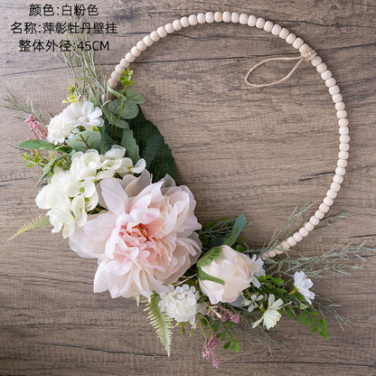 Realistic Peony Wall Decor: Elegant Faux Flower Hanging Arrangement for Weddings - Charming Handheld Bouquet & Wall Art CF01395