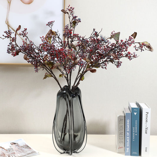 Faux Red Berry Winterberry Decor – Elegant Home Accent for New Year Celebrations, Lifelike Artificial Flowers for Living Room Styling