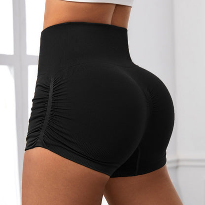 Seamless Side Compression High Waisted Butt Lifting Yoga Shorts for Women Quick Dry Nylon Fabric for Outdoor Sports and Fitness Activities