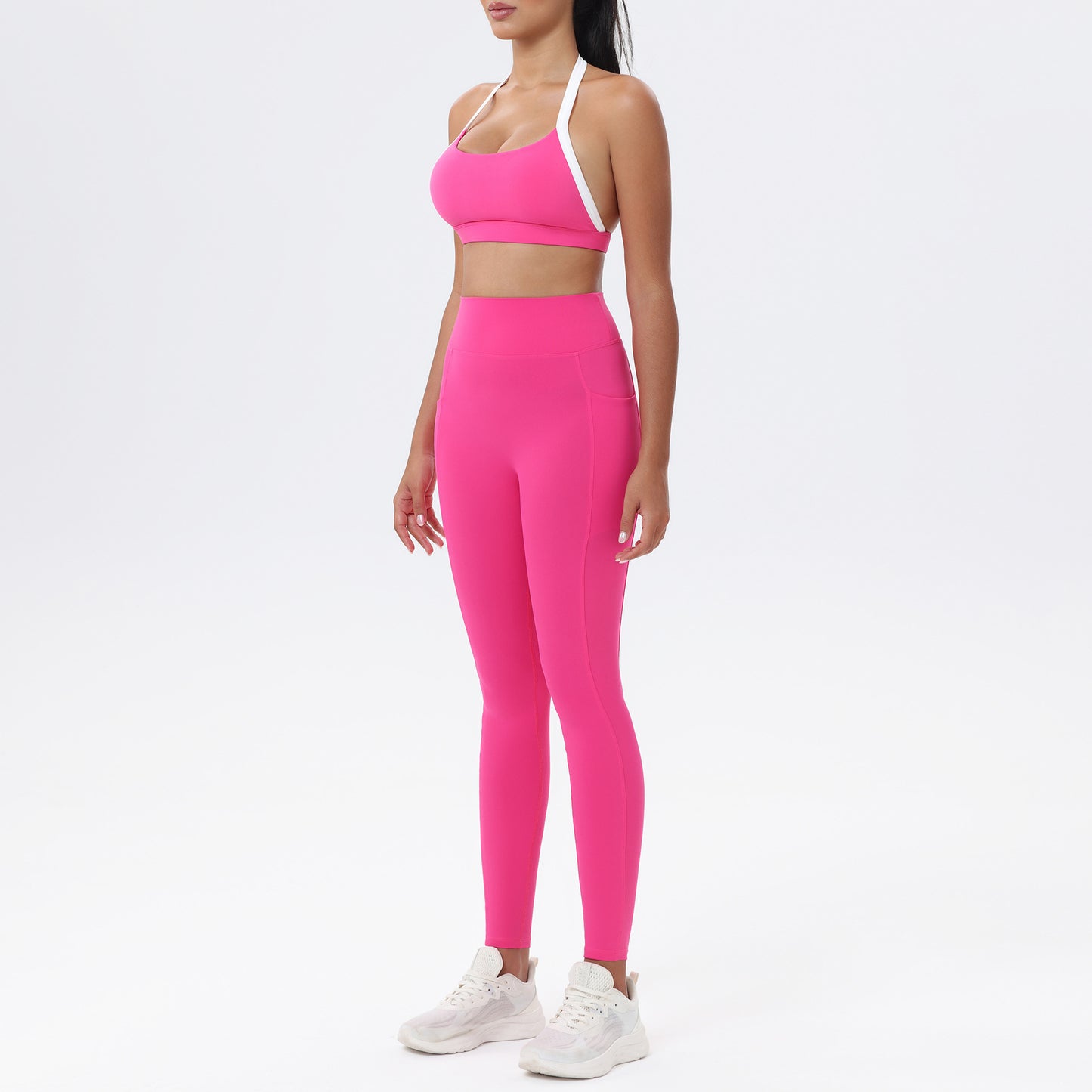 Chic Color Block Yoga Outfit Set for Women Quality Versatile Casual Activewear for Fitness and Workout