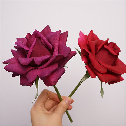 High-Quality Touch and Moisture-Resistant Short-Stem Rose Flowers for Wedding Decor and Home Decoration - Elegant Floral Props for Weddings and Special Events