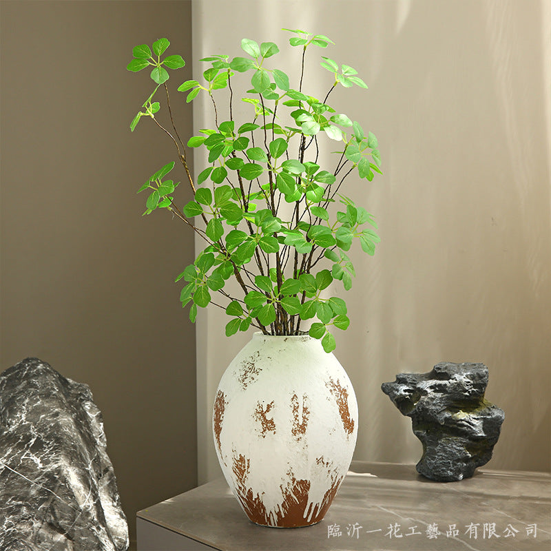 75cm Realistic Faux Lotus Leaf Plant - Zen-Inspired Minimalist Greenery for Modern Floral Arrangements and Home Decor