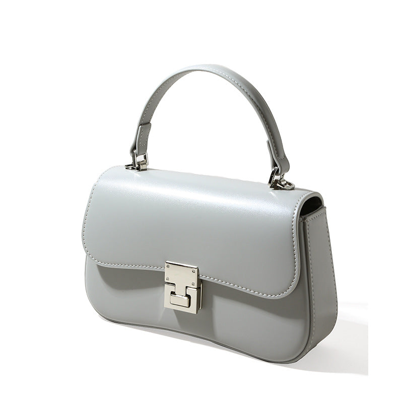 Women's Genuine Leather Tote Bag Versatile Spring Fashion Handbag with Shoulder and Crossbody Options Chic Minimalist Commuter Square Purse