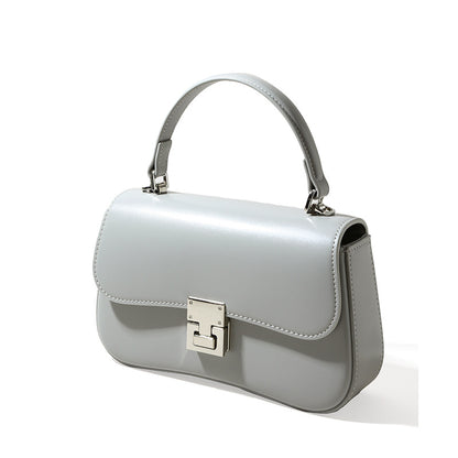 Women's Genuine Leather Tote Bag Versatile Spring Fashion Handbag with Shoulder and Crossbody Options Chic Minimalist Commuter Square Purse