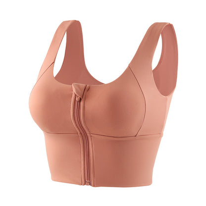 Transform Your Workout with Our Double Sided Fleece Yoga Sports Bra for Women Front Zip Shock Absorbent Support for Running and Gym Activities