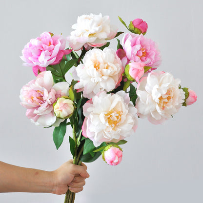 Stunning Faux Peony and Paeonia Flowers - Beautiful 2-Headed Silk Floral Arrangement for Elegant Nordic Home Décor & Wedding Decorations - Maintenance-Free Artificial Flowers Perfect for Any Occasion