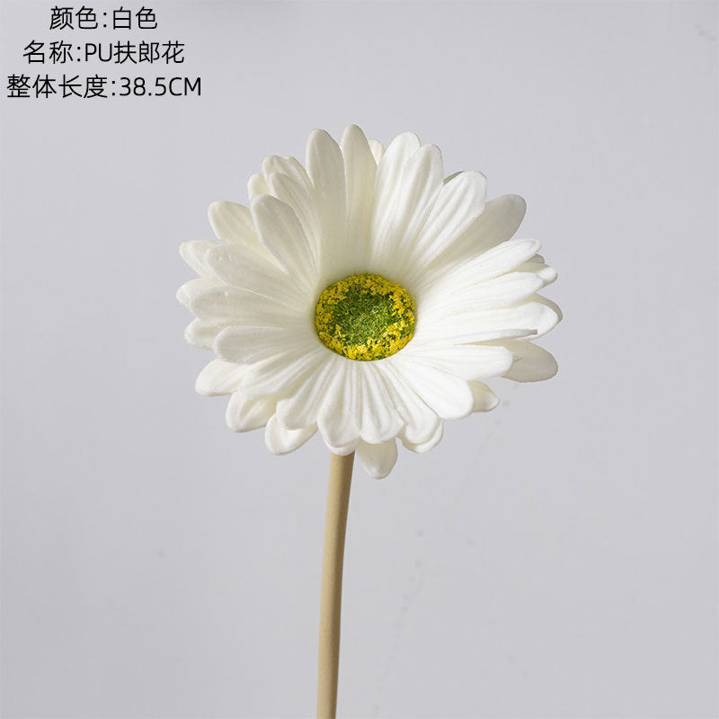 Realistic PU African Daisies & Furlong Flowers - INS Style Wedding & Home Decor Faux Flowers for Lasting Elegance - Model MW01513