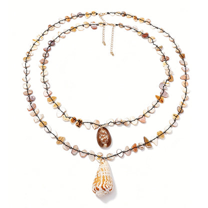 Unique Summer Ocean-Inspired Seashell Pendant Necklace for Women – Delicate, Trendy, and Perfect for Casual Outings