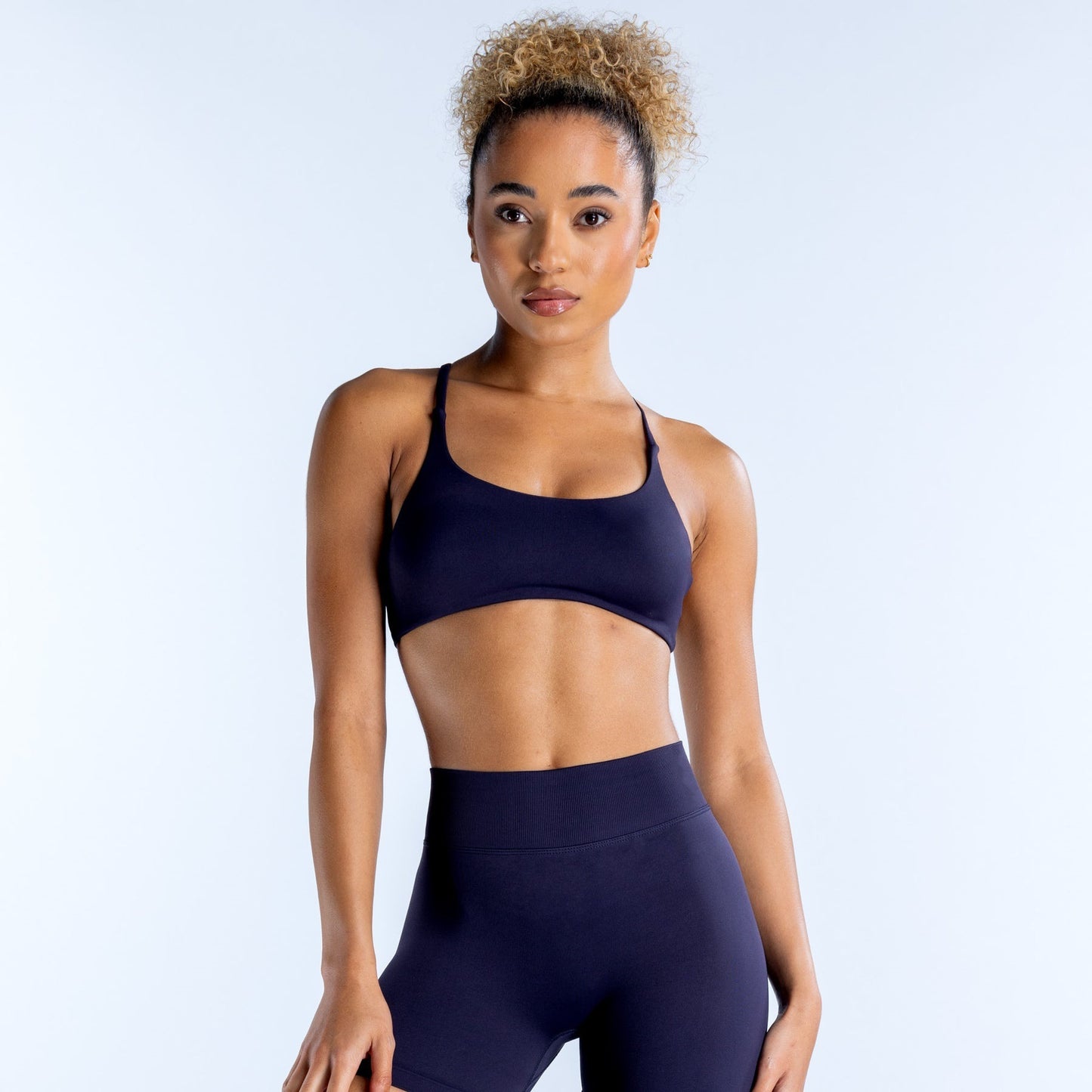 High Waisted Lift Support Seamless Fitness 3 4 Leggings Ultra Sleek Backless Nylon Sports Bra Set for Comfort and Style